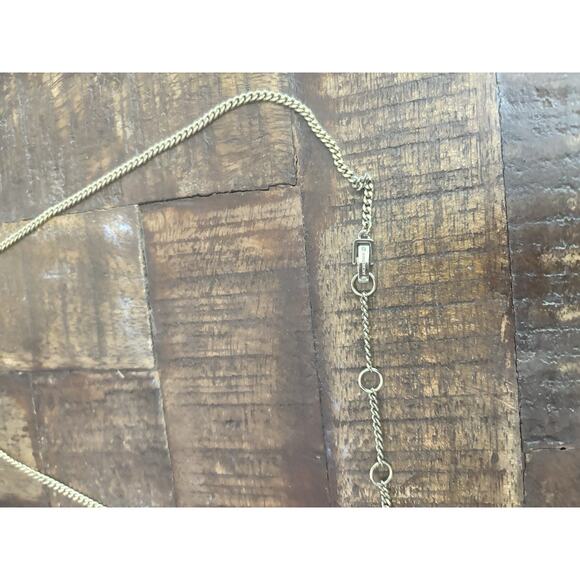 Givenchy Gold Tone & Crystal Waterfall Necklace - 21" Adjustable - Picture 11 of 16